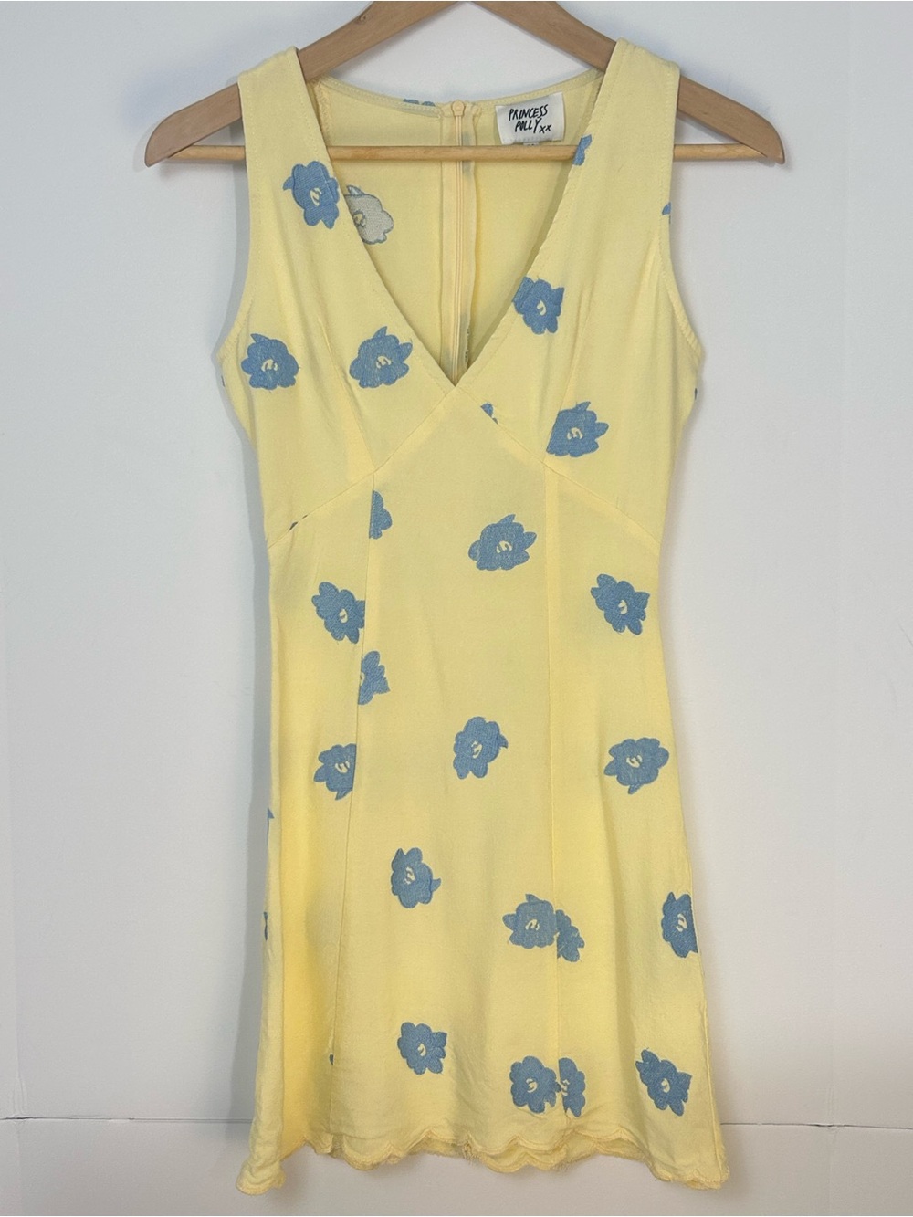 Princess Polly Yellow Blue Floral Mini Dress Size M